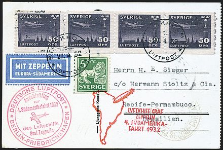 ZEPPELIN - SVEZIA  (1932)  - Catalogo Cataloghi su offerta - Studio Filatelico Toselli