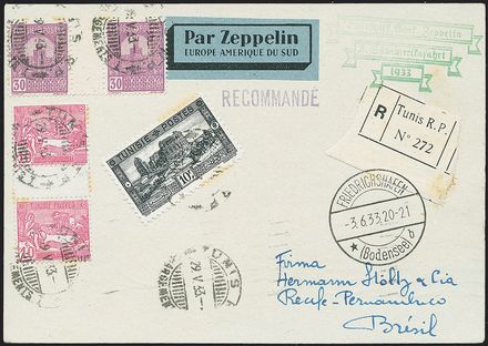 ZEPPELIN - TUNISIA  (1933)  - Catalogo Cataloghi su offerta - Studio Filatelico Toselli