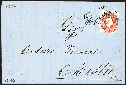 ANTICHI STATI ITALIANI - LOMBARDO VENETO - Ritagli di buste usati come francobolli adesivi  (1861)  - Catalogo Cataloghi su offerta - Studio Filatelico Toselli