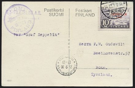 ZEPPELIN - FINLANDIA  (1930)  - Catalogo Cataloghi su offerta - Studio Filatelico Toselli