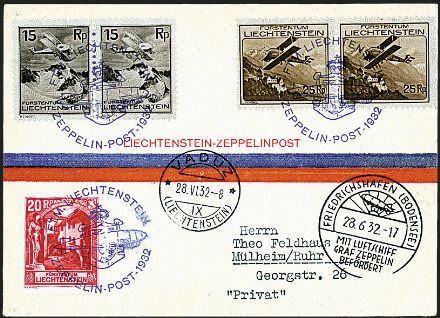 ZEPPELIN - LIECHTENSTEIN  (1932)  - Catalogo Cataloghi su offerta - Studio Filatelico Toselli