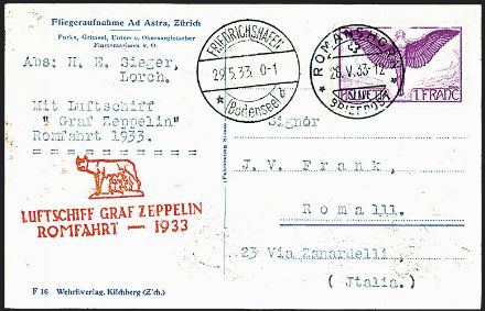 ZEPPELIN - SVIZZERA  (1933)  - Catalogo Cataloghi su offerta - Studio Filatelico Toselli