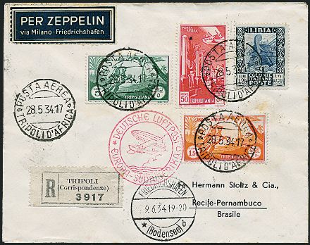 ZEPPELIN - TRIPOLITANIA  (1934)  - Catalogo Cataloghi su offerta - Studio Filatelico Toselli