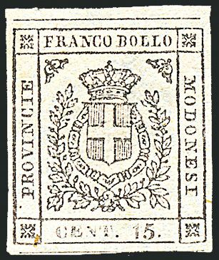 ANTICHI STATI ITALIANI - MODENA - Governo Provvisorio  (1859)  - Catalogo Cataloghi su offerta - Studio Filatelico Toselli