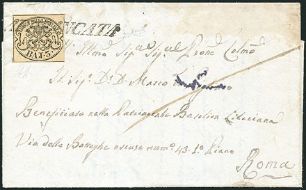 ANTICHI STATI ITALIANI - PONTIFICIO  (1852)  - Catalogo Cataloghi su offerta - Studio Filatelico Toselli