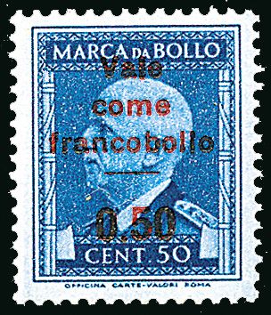 ITALIA REGNO Marche da bollo usate per posta  (1944)  - Catalogo Cataloghi su offerta - Studio Filatelico Toselli