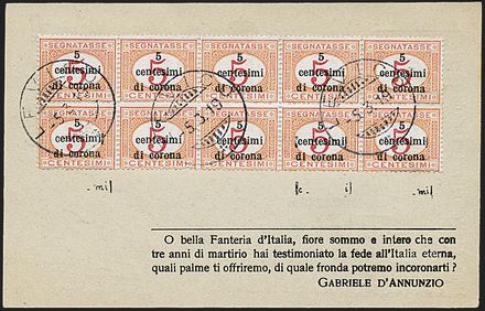 OCCUPAZIONI - TRENTO TRIESTE - Segnatasse  (1919)  - Catalogo Cataloghi su offerta - Studio Filatelico Toselli
