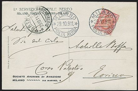 POSTA AEREA ITALIANA  (1911)  - Catalogo Cataloghi su offerta - Studio Filatelico Toselli