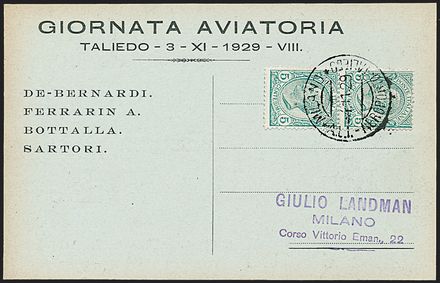 POSTA AEREA ITALIANA  (1929)  - Catalogo Cataloghi su offerta - Studio Filatelico Toselli