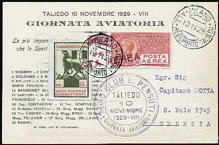 POSTA AEREA ITALIANA  (1929)  - Catalogo Cataloghi su offerta - Studio Filatelico Toselli