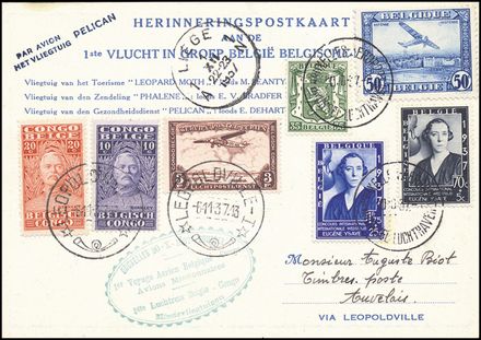 POSTA AEREA ESTERA - BELGIO  (1937)  - Catalogo Cataloghi su offerta - Studio Filatelico Toselli