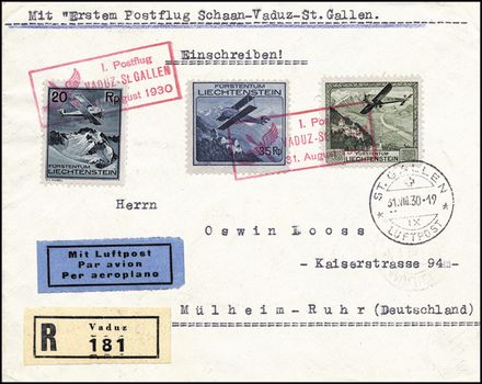 POSTA AEREA ESTERA - LIECHTENSTEIN  (1930)  - Catalogo Cataloghi su offerta - Studio Filatelico Toselli