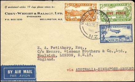 POSTA AEREA ESTERA - NEW ZELAND  (1935)  - Catalogo Cataloghi su offerta - Studio Filatelico Toselli