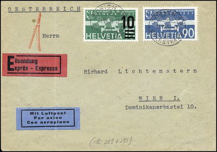 POSTA AEREA ESTERA - SVIZZERA  (1936)  - Catalogo Cataloghi su offerta - Studio Filatelico Toselli