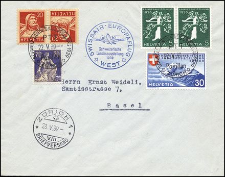 POSTA AEREA ESTERA - SVIZZERA  (1939)  - Catalogo Cataloghi su offerta - Studio Filatelico Toselli