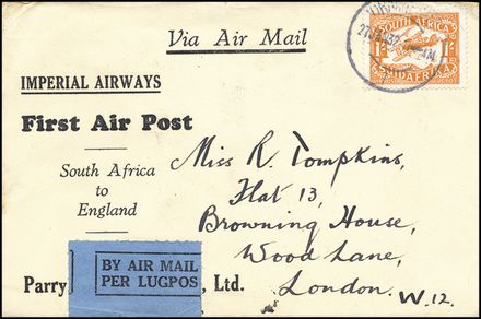 POSTA AEREA ESTERA - SOUTH AFRICA  (1932)  - Catalogo Cataloghi su offerta - Studio Filatelico Toselli