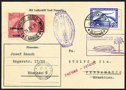 ZEPPELIN - GERMANIA  (1931)  - Catalogo Cataloghi su offerta - Studio Filatelico Toselli