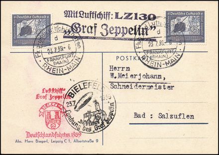 ZEPPELIN - GERMANIA  (1939)  - Catalogo Cataloghi su offerta - Studio Filatelico Toselli