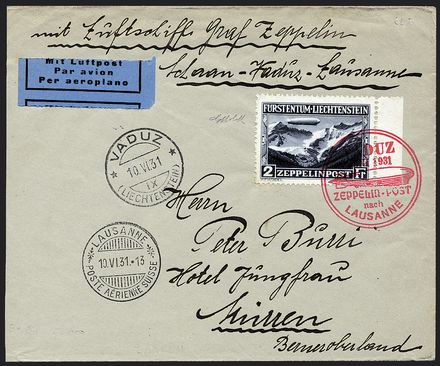 ZEPPELIN - LIECHTENSTEIN  (1931)  - Catalogo Cataloghi su offerta - Studio Filatelico Toselli