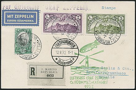 ZEPPELIN - SAN MARINO  (1932)  - Catalogo Cataloghi su offerta - Studio Filatelico Toselli