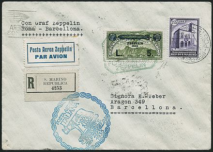 ZEPPELIN - SAN MARINO  (1933)  - Catalogo Cataloghi su offerta - Studio Filatelico Toselli