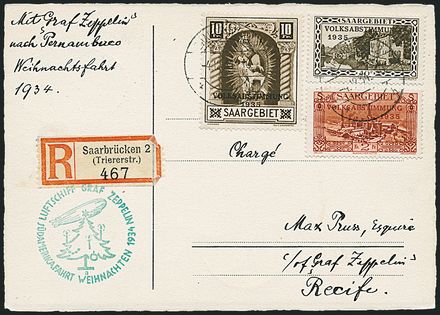 ZEPPELIN - SARRE  (1934)  - Catalogo Cataloghi su offerta - Studio Filatelico Toselli