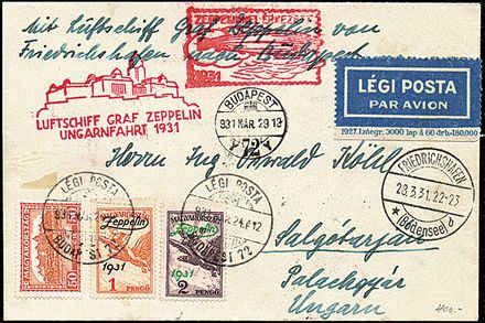 ZEPPELIN - UNGHERIA  (1931)  - Catalogo Cataloghi su offerta - Studio Filatelico Toselli