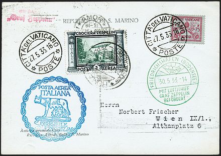 ZEPPELIN - VATICANO  (1933)  - Catalogo Cataloghi su offerta - Studio Filatelico Toselli