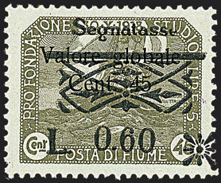 OCCUPAZIONI - FIUME - Segnatasse  (1921)  - Catalogo Catalogo di Vendita a prezzi netti - Studio Filatelico Toselli