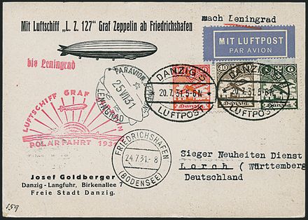 ZEPPELIN - DANZICA  (1931)  - Catalogo Catalogo di Vendita a prezzi netti - Studio Filatelico Toselli