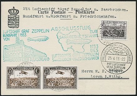 ZEPPELIN - LUSSEMBURGO  (1933)  - Catalogo Catalogo di Vendita a prezzi netti - Studio Filatelico Toselli