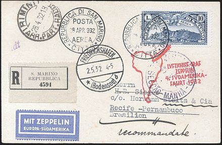 ZEPPELIN - SAN MARINO  (1932)  - Catalogo Catalogo di Vendita a prezzi netti - Studio Filatelico Toselli