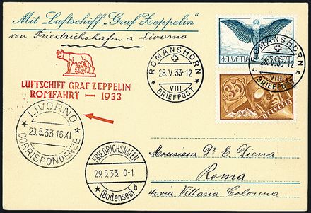 ZEPPELIN - SVIZZERA  (1933)  - Catalogo Catalogo di Vendita a prezzi netti - Studio Filatelico Toselli