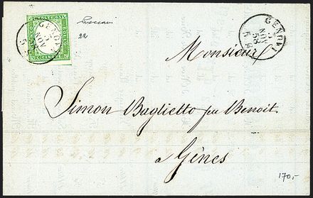 ANTICHI STATI ITALIANI - SARDEGNA  (1858)  - Catalogo Cataloghi su offerta - Studio Filatelico Toselli