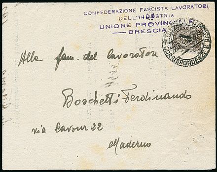REPUBBLICA SOCIALE ITALIANA Recapito autorizzato  (1944)  - Catalogo Cataloghi su offerta - Studio Filatelico Toselli