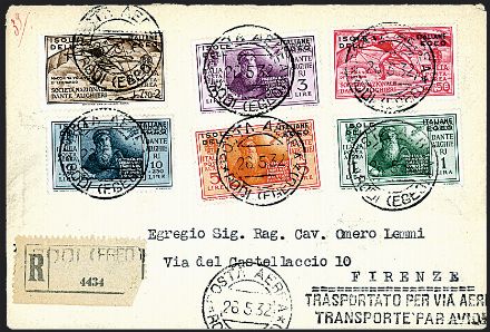 COLONIE ITALIANE - EGEO - Posta aerea  (1932)  - Catalogo Cataloghi su offerta - Studio Filatelico Toselli