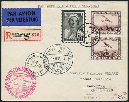 ZEPPELIN - BELGIO  (1936)  - Catalogo Cataloghi su offerta - Studio Filatelico Toselli