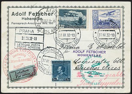 ZEPPELIN - CECOSLOVACCHIA  (1932)  - Catalogo Cataloghi su offerta - Studio Filatelico Toselli