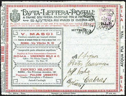 ITALIA REGNO Francobolli per buste e lettere postali - B.L.P.  (1923)  - Catalogo Catalogo di Vendita a prezzi netti - Studio Filatelico Toselli