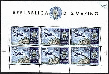 SAN MARINO Foglietti  (1954)  - Catalogo Catalogo di Vendita a prezzi netti - Studio Filatelico Toselli