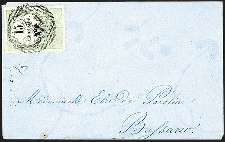 ANTICHI STATI ITALIANI - LOMBARDO VENETO - Marche da bollo usate per posta  (1854)  - Catalogo Catalogo di vendita su offerta - Studio Filatelico Toselli