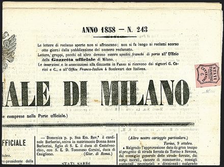 ANTICHI STATI ITALIANI - PARMA - Segnatasse per giornali  (1857)  - Catalogo Catalogo di vendita su offerta - Studio Filatelico Toselli