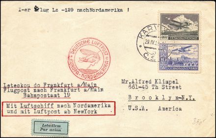 AEROGRAMMI ZEPPELIN - CECOSLOVACCHIA  (1936)  - Catalogo Catalogo di vendita su offerta - Studio Filatelico Toselli