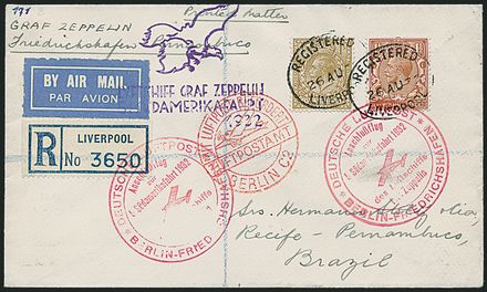 AEROGRAMMI ZEPPELIN - GRAN BRETAGNA  (1932)  - Catalogo Catalogo di vendita su offerta - Studio Filatelico Toselli