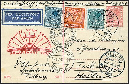 AEROGRAMMI ZEPPELIN - OLANDA  (1931)  - Catalogo Catalogo di vendita su offerta - Studio Filatelico Toselli