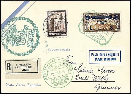 ZEPPELIN - SAN MARINO  - Catalogo Catalogo a prezzi netti on-line - Studio Filatelico Toselli