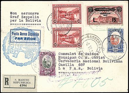 ZEPPELIN - SAN MARINO  - Catalogo Catalogo a prezzi netti on-line - Studio Filatelico Toselli