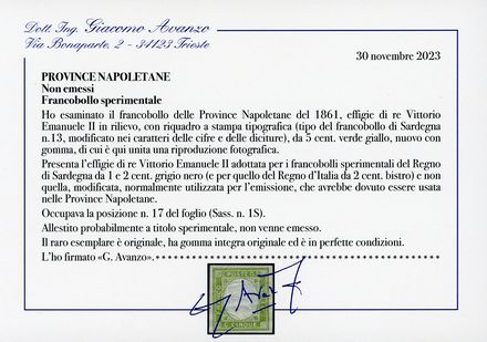 ANTICHI STATI ITALIANI - NAPOLI - Province Napoletane  - Catalogo Vendita a trattativa privata - Studio Filatelico Toselli