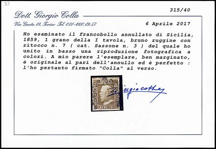 ANTICHI STATI ITALIANI - SICILIA  - Catalogo Catalogo di vendita su offerte - Studio Filatelico Toselli