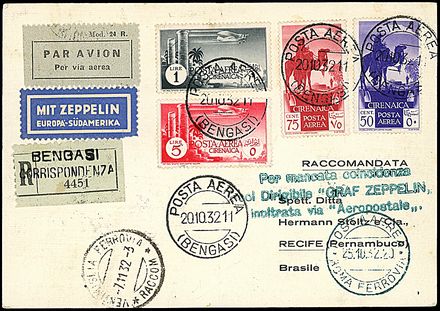 ZEPPELIN - CIRENAICA  - Catalogo Catalogo di vendita su offerte - Studio Filatelico Toselli
